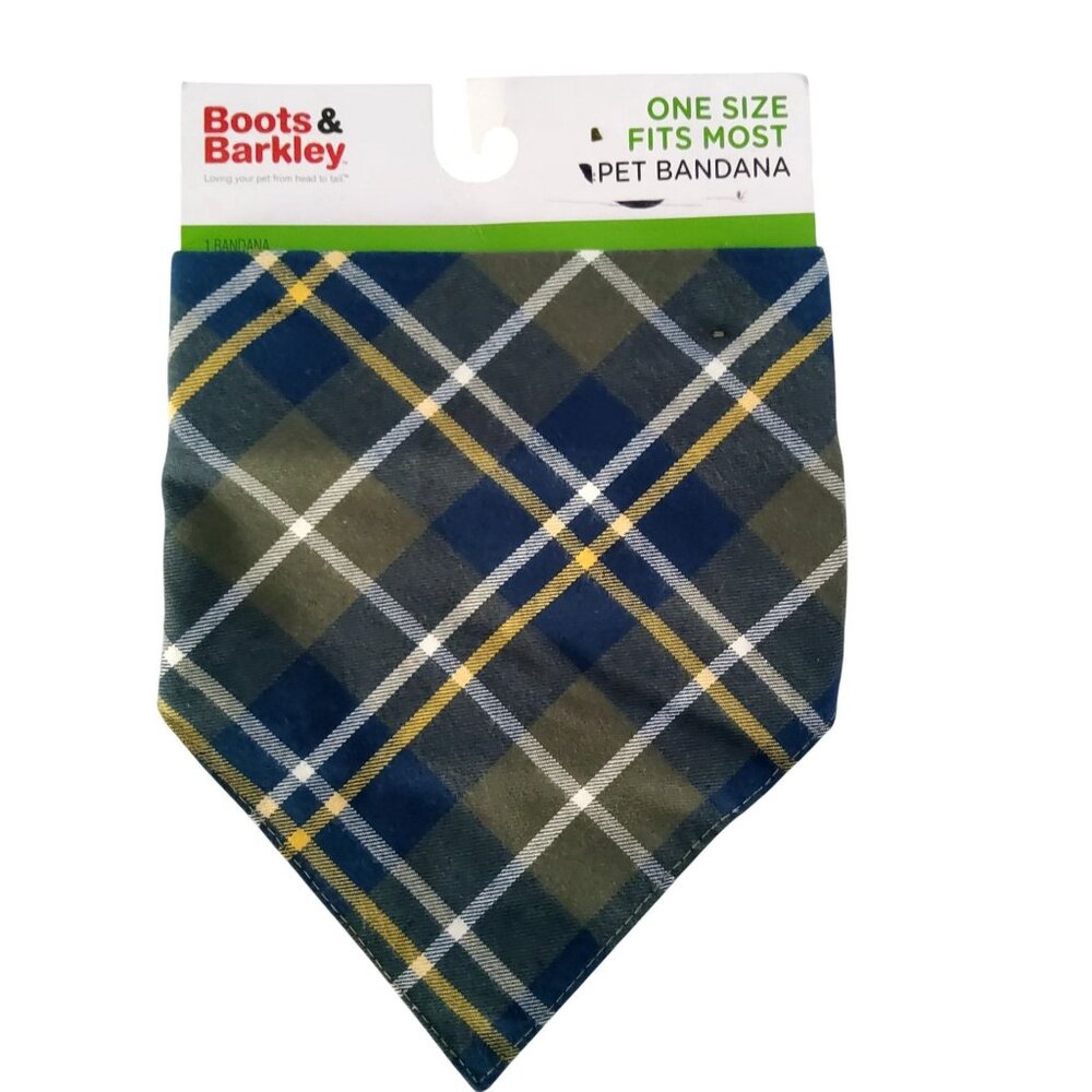 Boots & Barkley Plaid Pet Bandana One Size Fits Most